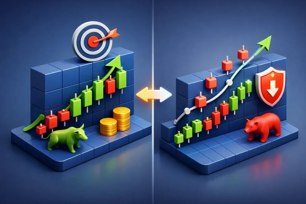 Fixed Targets vs Trailing Stops Explained
